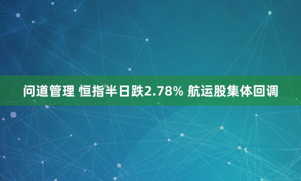 问道管理 恒指半日跌2.78% 航运股集体回调