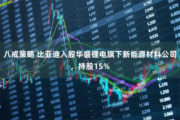 八戒策略 比亚迪入股华盛锂电旗下新能源材料公司，持股15%