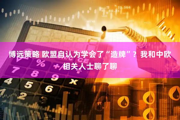博远策略 欧盟自认为学会了“造牌”？我和中欧相关人士聊了聊